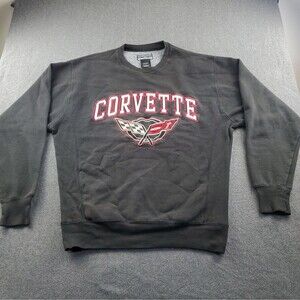 Vintage Steve & Barry's Corvette Logo Sweatshirt Crewneck Men's Large Black